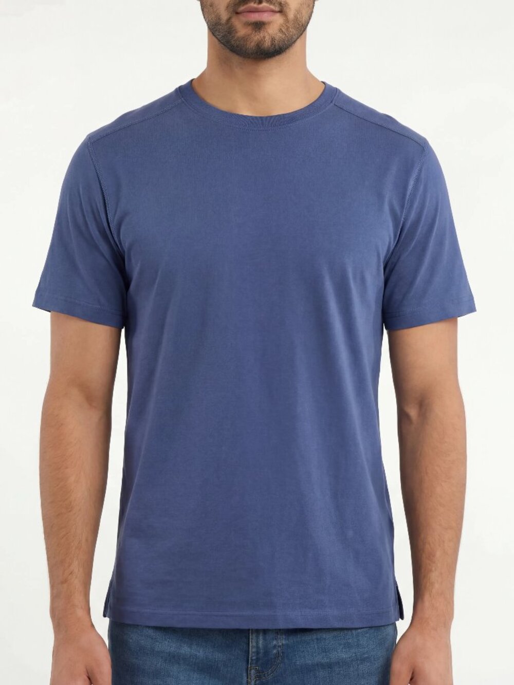 NWT Organic Cotton Crew Tee Navy Athletic Fit S-XXL